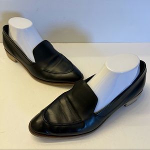 Everlane Womens Black The Modern Point Flats Leather Loafers